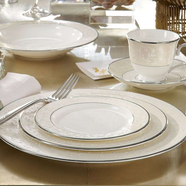 Lenox Opal Innocence Silver Bone China 5 Piece Place Setting Service for 1 Reviews Perigold